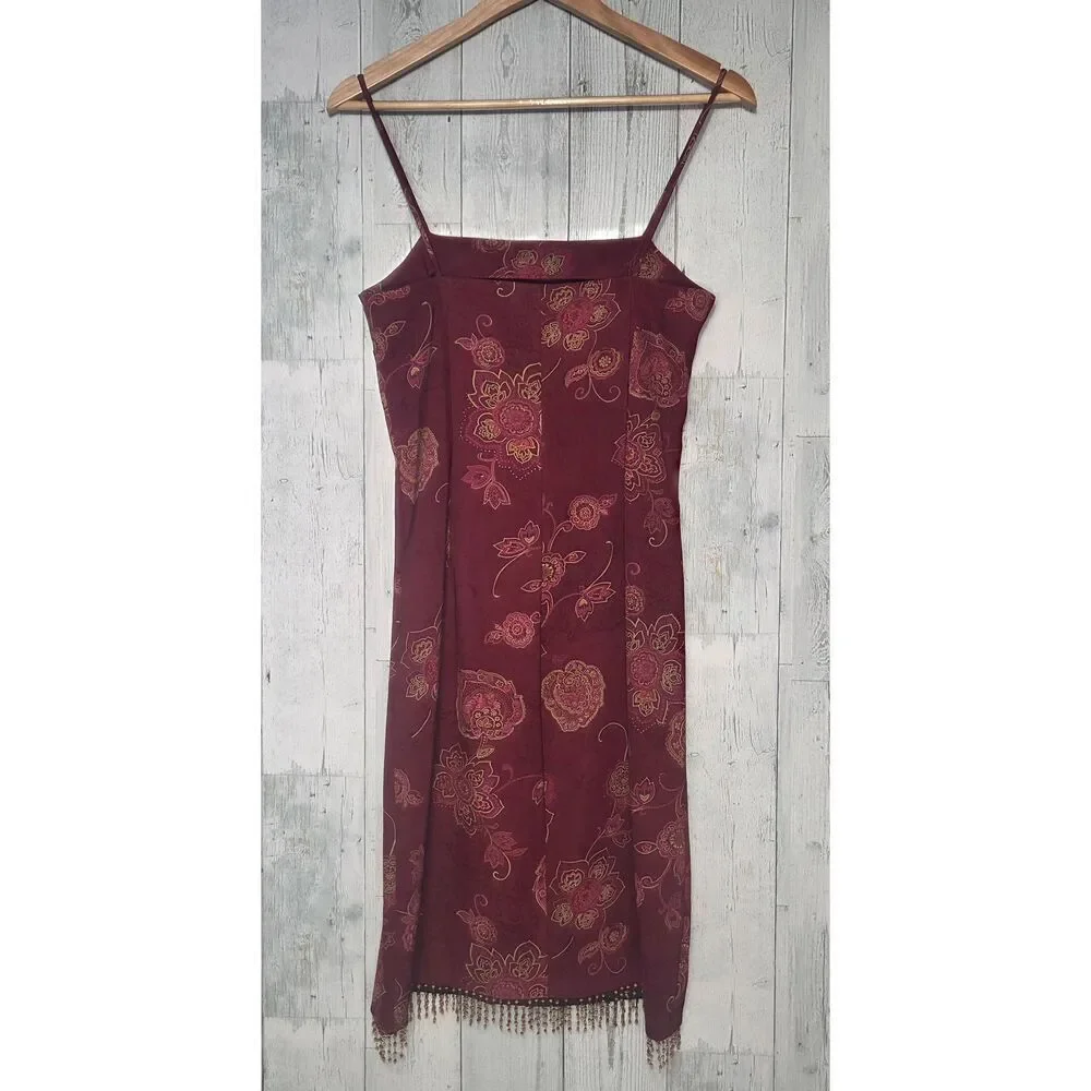 VTG Rampage Paisley / Jacquard Spaghetti Strap Whimsygoth Fairycore Dress Sz. 7J